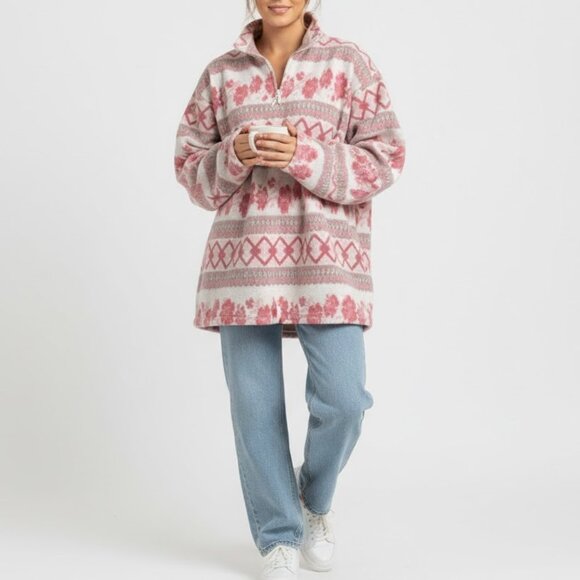 Vintage Rare Find Victoria's Secret Country Collection Pink Sherpa Pullover - Picture 1 of 10